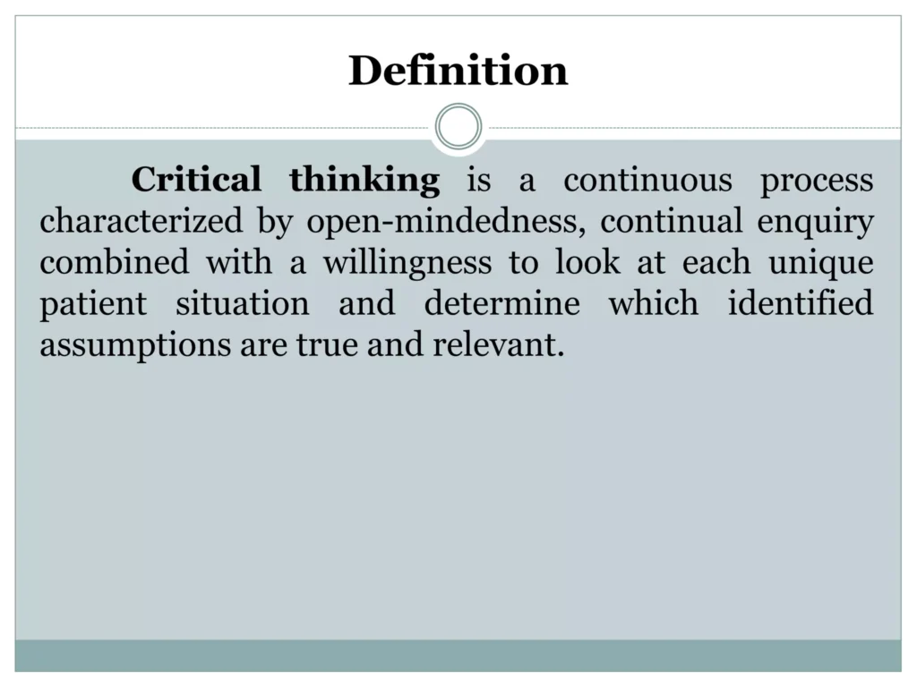 Critical Thinking in Nursing,